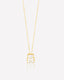 Yellow gold-plated Hello Kitty necklace with mother of pearl and zircon stones