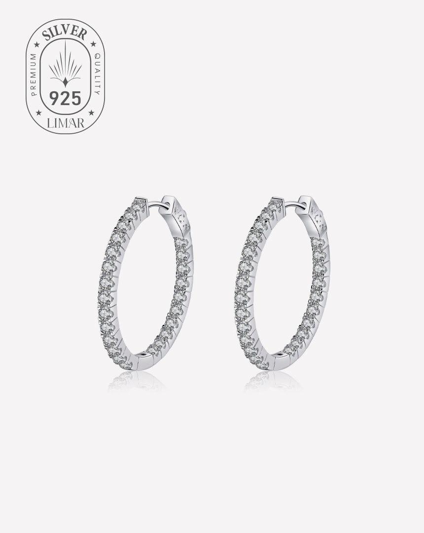 أقراط فضية حلقية الصورة الرئيسية